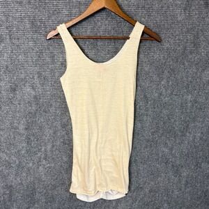Body Central Ivory Ruched Tank Top Womens Stretch Sleeveless Y2K Fitted Layering